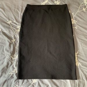 Forever 21 Black Ribbed Pencil Skirt